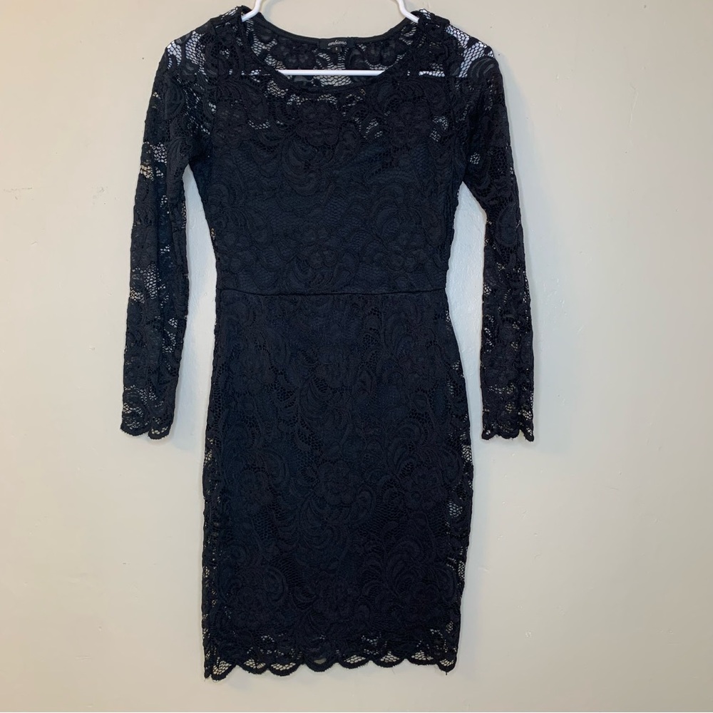 Black Lace Open Back Dress